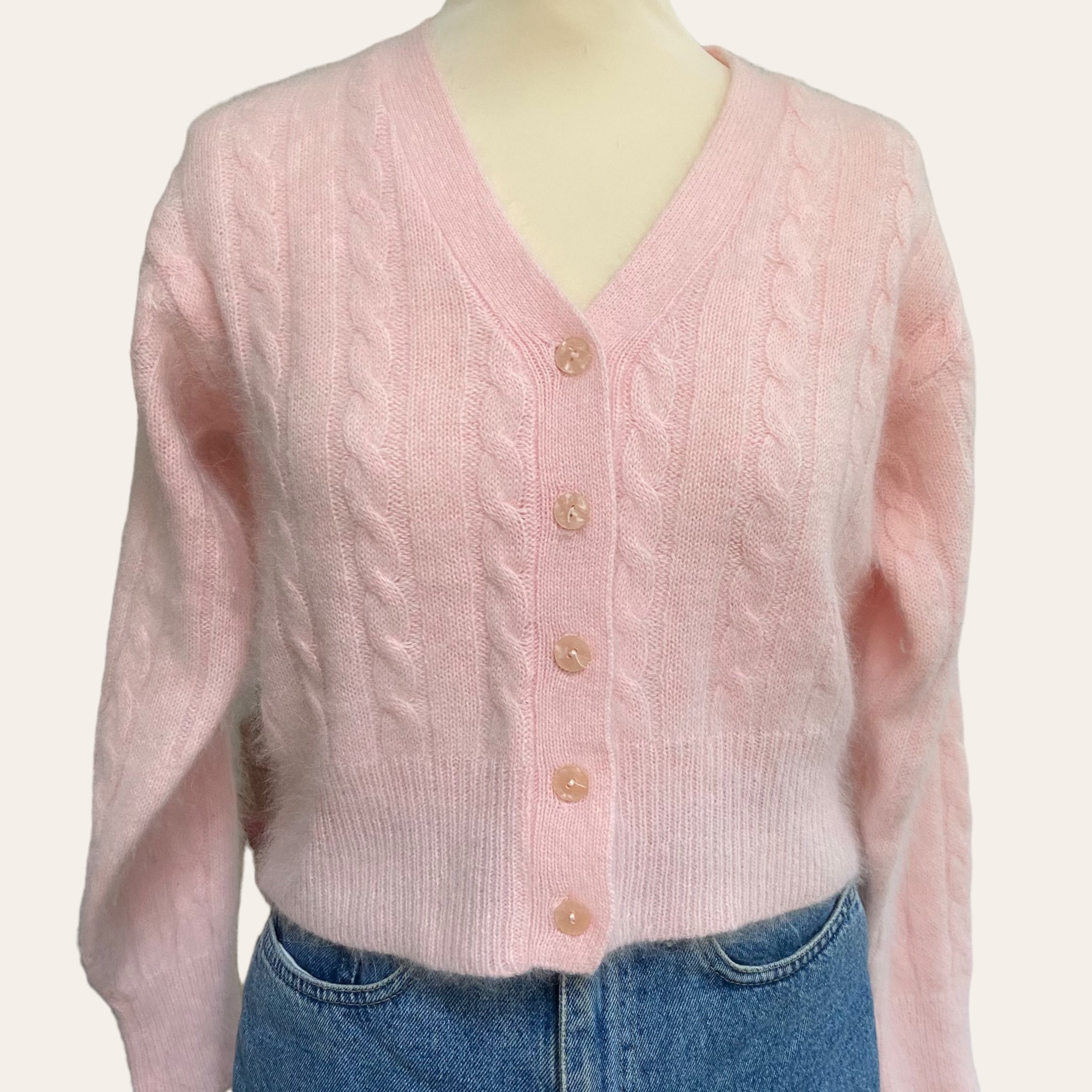 Cropped on sale angora cardigan