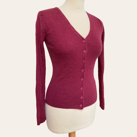 Ribbed wool cardigan