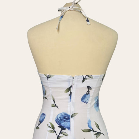 Robe dos nu imprimé floral