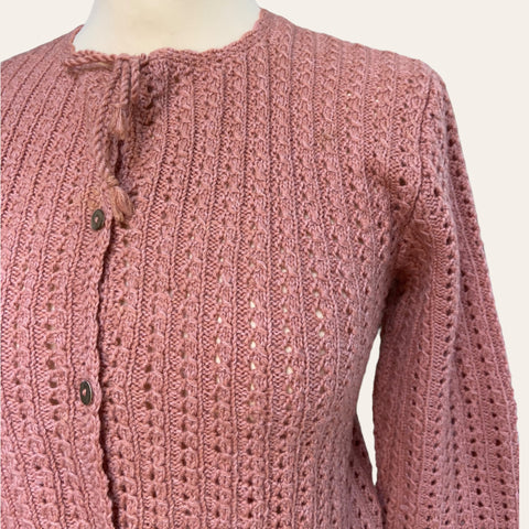 Cardigan ajouré en laine