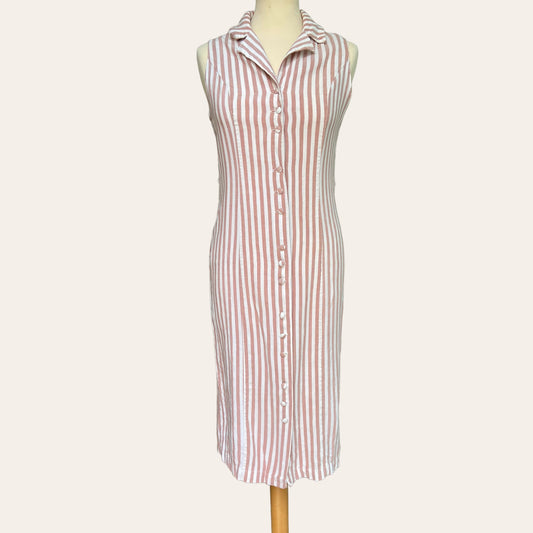 Striped linen shirt dress