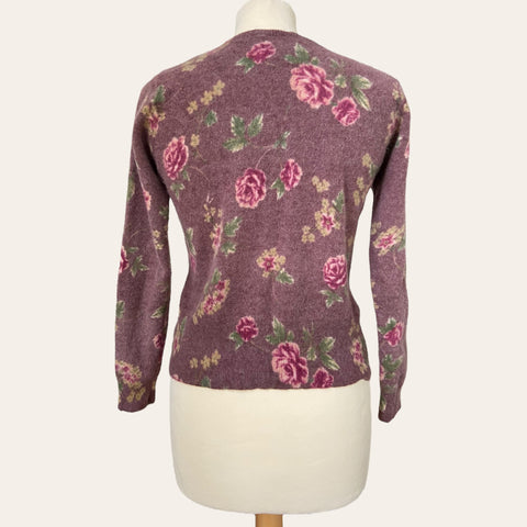 Cardigan lainé imprimé floral