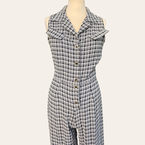 Checkered print jumpsuit