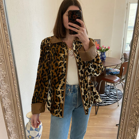 Reversible leopard jacket