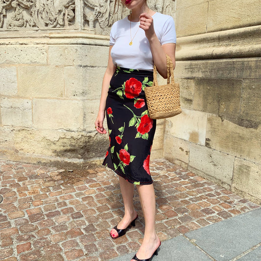 Jupe midi imprimé floral