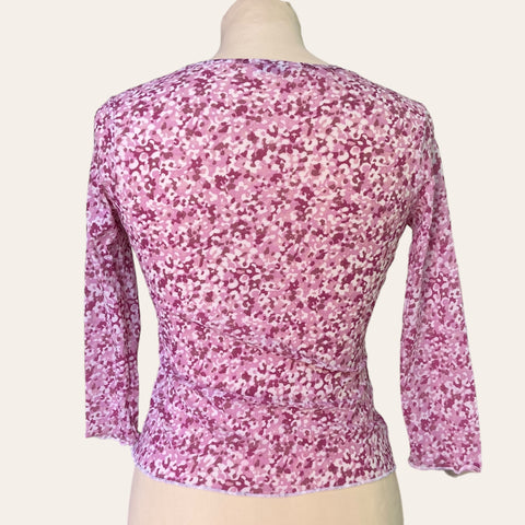 Blouse imprimé floral en mesh