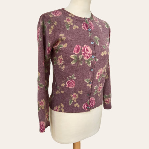 Cardigan lainé imprimé floral