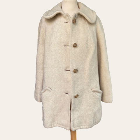 Manteau crème en laine