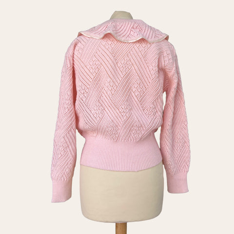 Cardigan rose à broderies