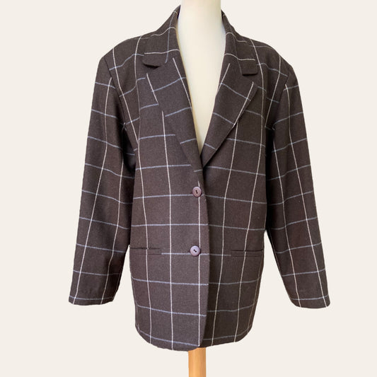 Checked wool blazer