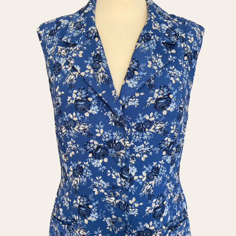Summer floral print buttoned dress