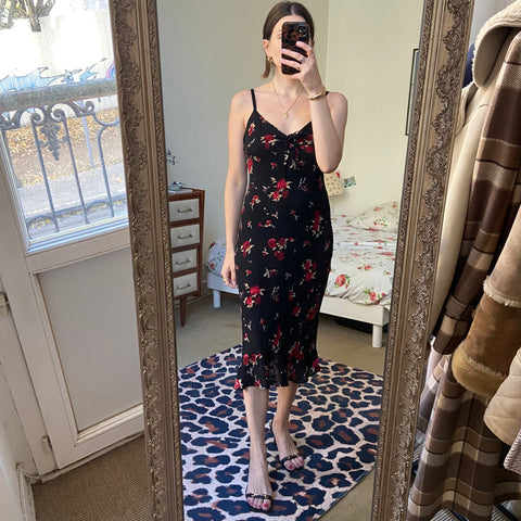 Floral print mid-length dress