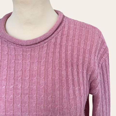 Pull rose en laine