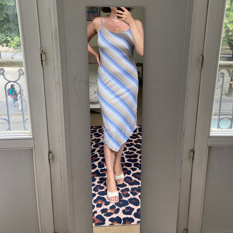 Robe midi à rayures