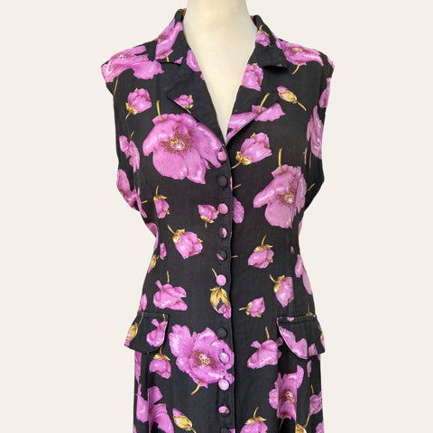 Robe boutonnée imprimé floral