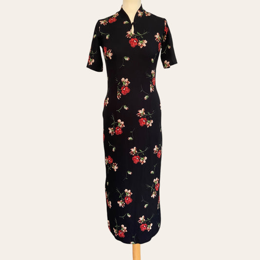 Robe chinoise à imprimé floral