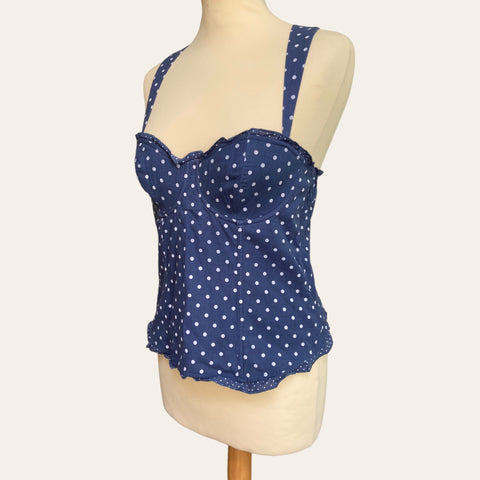 Caraco type bustier à pois