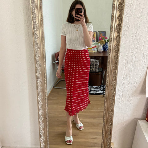 Polka dot midi skirt