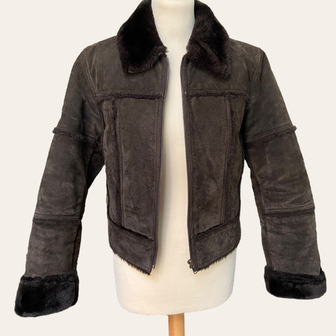 Manteau blouson en cuir