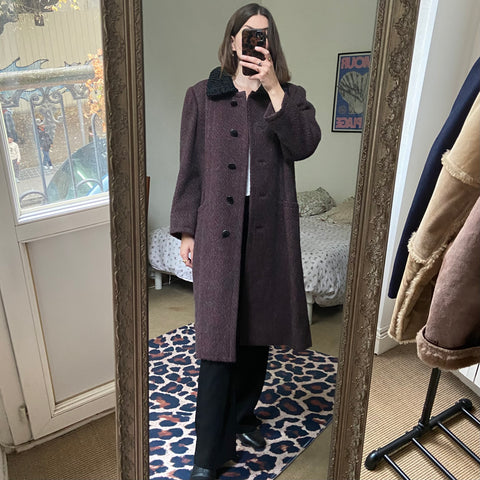 Herringbone wool coat