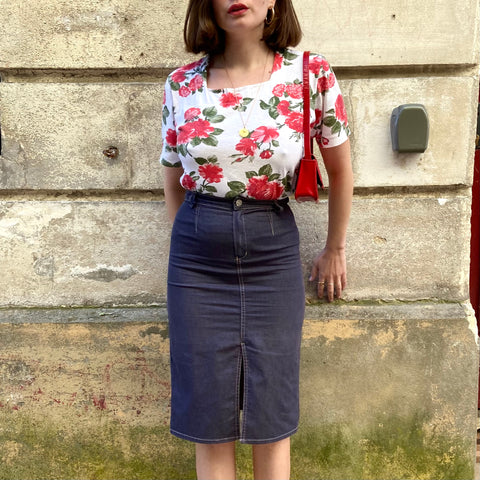 Jupe midi en denim