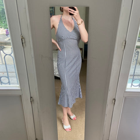 Robe midi imprimé vichy