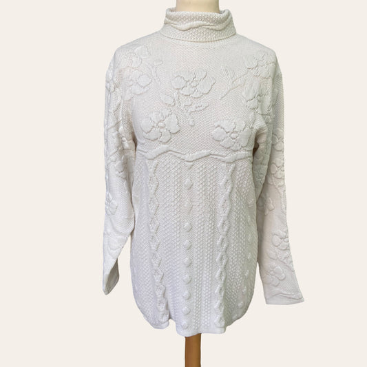 Embroidered turtleneck sweater