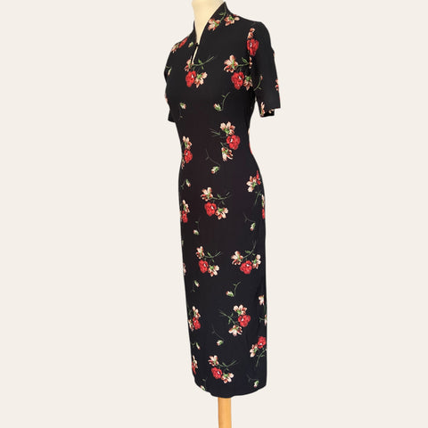 Floral print chinese dress