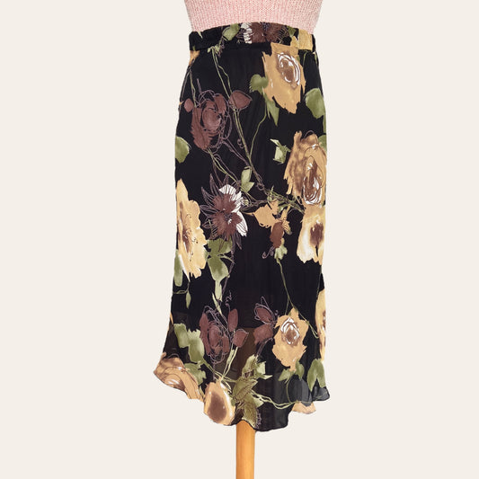 Floral print midi skirt