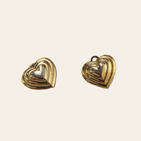 Heart clip earrings