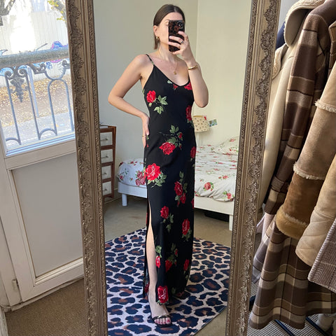 Long floral print dress