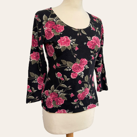 T-shirt col rond imprimé floral