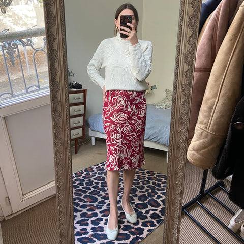 Jupe midi imprimé floral