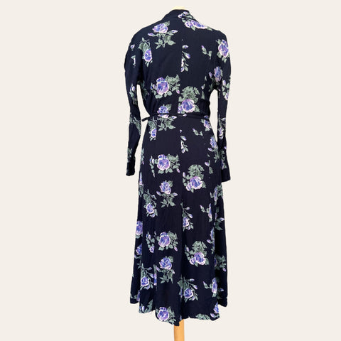 Floral print wrap dress