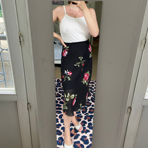 Jupe midi imprimé floral