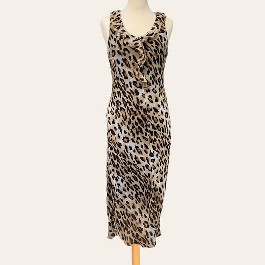 Leopard print mid-length dress