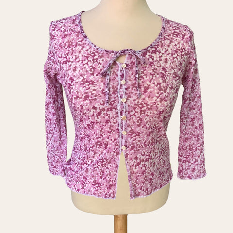 Blouse imprimé floral en mesh