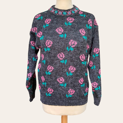 Pull en laine imprimé floral