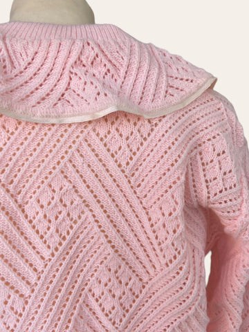 Cardigan rose à broderies