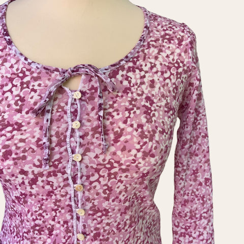 Blouse imprimé floral en mesh