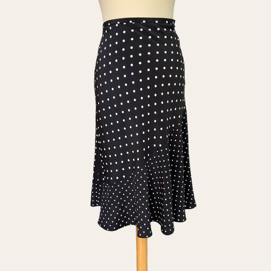 Polka dot print midi skirt