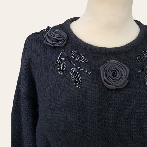 Pull en angora à broderies