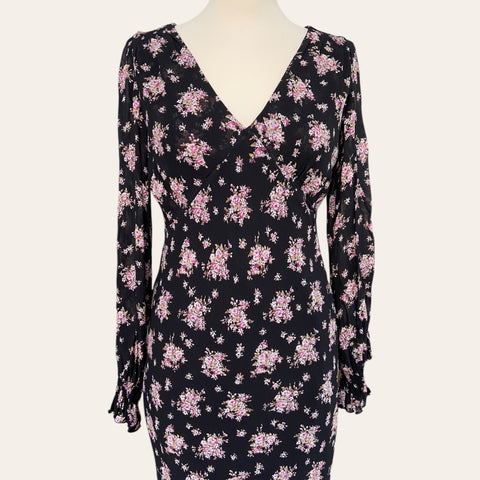 Floral print mid-length dress