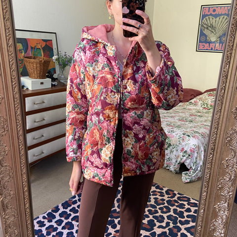 Floral print down jacket