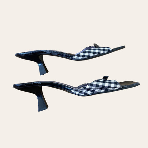 Gingham print mules