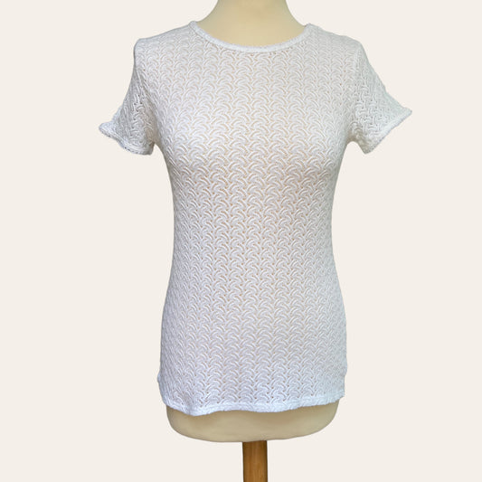 Openwork knit T-shirt