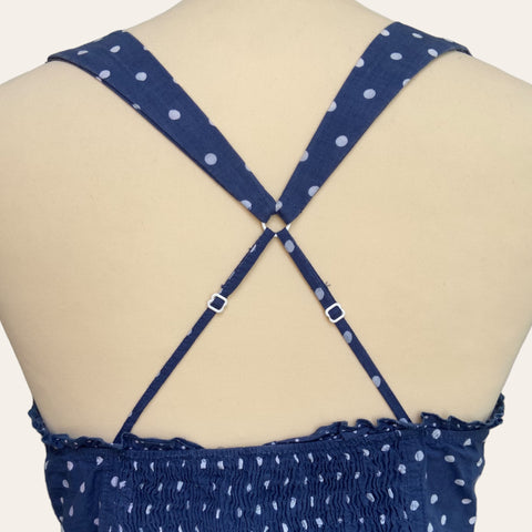 Caraco type bustier à pois