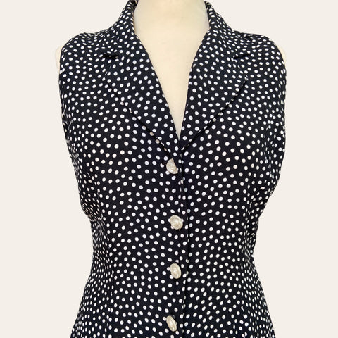 Robe boutonnée à pois