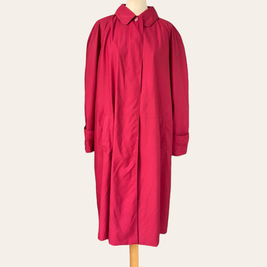 Red flowing trench coat