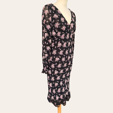 Floral print mid-length dress